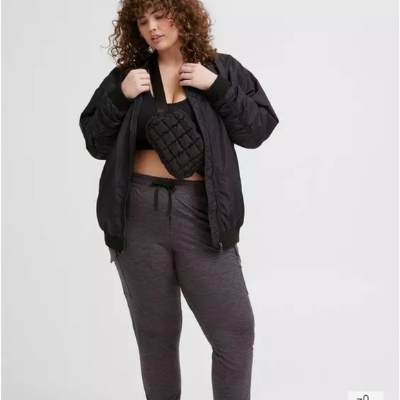 Black Oversized Bomber Jacket - Picture 2 of 5